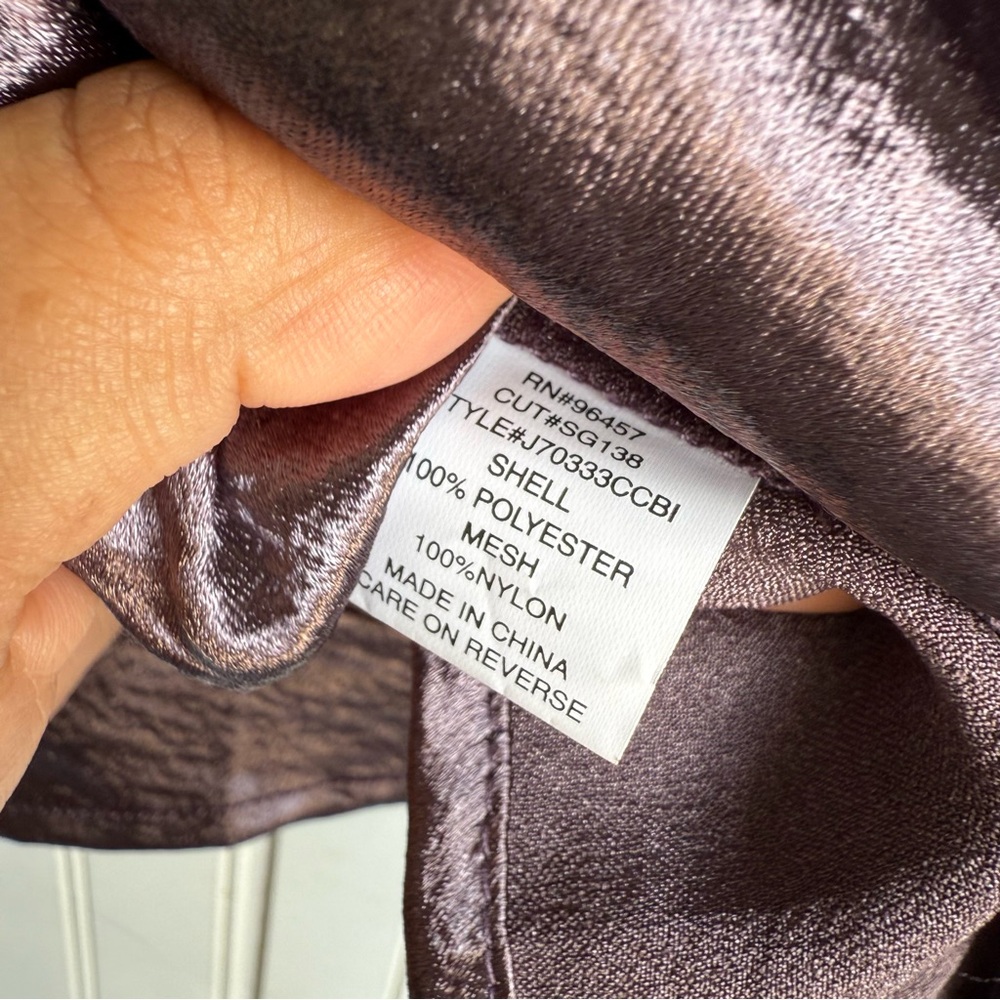 Eyeshadow Size M Gunmetal mesh detail Silky Tank Top New! - Picture 6 of 6
